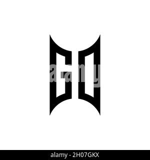 GN Monogram geometric shape style template. Monogram initial design vector on isolated background Stock Vector