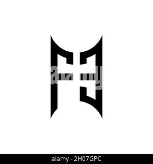 FE Monogram geometric shape style template. Monogram initial design vector on isolated background Stock Vector