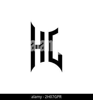 HI Monogram geometric shape style template. Monogram initial design vector on isolated background Stock Vector