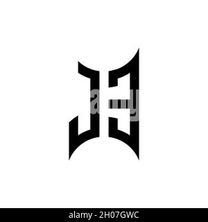 IE Monogram geometric shape style template. Monogram initial design vector on isolated background Stock Vector