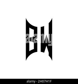 BW Monogram geometric shape style template. Monogram initial design vector on isolated background Stock Vector