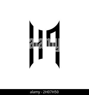 HO Monogram geometric shape style template. Monogram initial design vector on isolated background Stock Vector