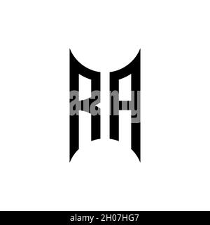 QA Monogram geometric shape style template. Monogram initial design vector on isolated background Stock Vector