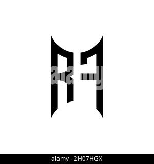 QF Monogram geometric shape style template. Monogram initial design vector on isolated background Stock Vector