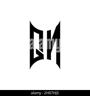 PM Monogram geometric shape style template. Monogram initial design vector on isolated background Stock Vector