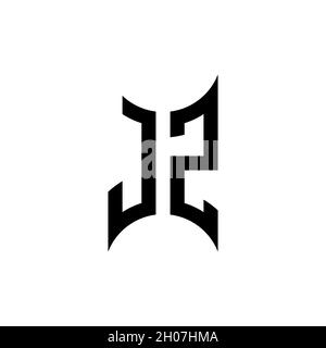 IZ Monogram geometric shape style template. Monogram initial design vector on isolated background Stock Vector
