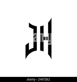 IH Monogram geometric shape style template. Monogram initial design vector on isolated background Stock Vector