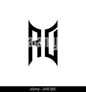 QD Monogram geometric shape style template. Monogram initial design vector on isolated background Stock Vector