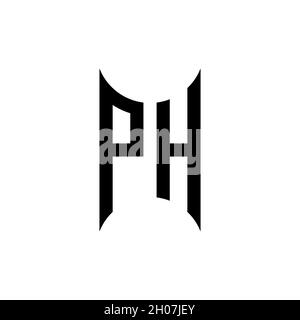 OH Monogram geometric shape style template. Monogram initial design vector on isolated background Stock Vector