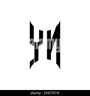 YL Monogram geometric shape style template. Monogram initial design vector on isolated background Stock Vector