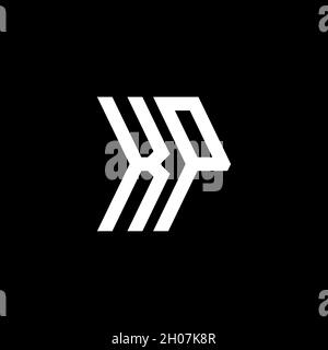 KP Monogram geometric shape style template. Monogram initial design vector on isolated background Stock Vector