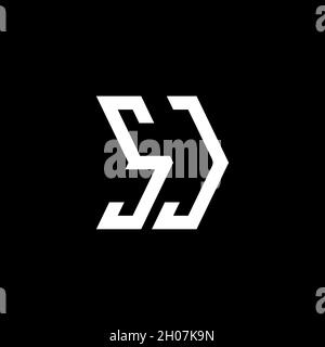 SK Monogram geometric shape style template. Monogram initial design vector on isolated background Stock Vector
