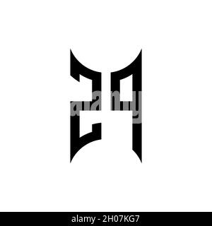 ZN Monogram geometric shape style template. Monogram initial design vector on isolated background Stock Vector