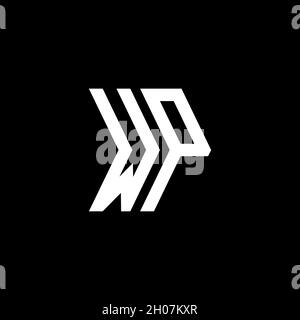 WP Monogram geometric shape style template. Monogram initial design vector on isolated background Stock Vector