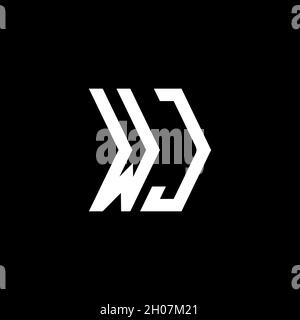 WJ Monogram geometric shape style template. Monogram initial design vector on isolated background Stock Vector