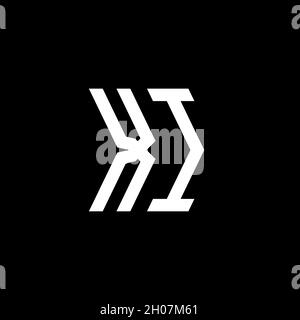 XI Monogram geometric shape style template. Monogram initial design vector on isolated background Stock Vector