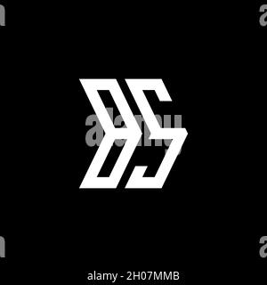 BS Monogram geometric shape style template. Monogram initial design vector on isolated background Stock Vector