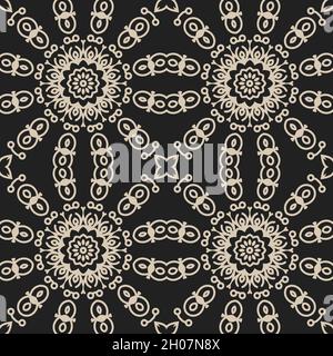 Indian Seamless Mandala Pattern. Decorative floral design. Islam Arabic motifs. Oriental textile design. Stock Vector