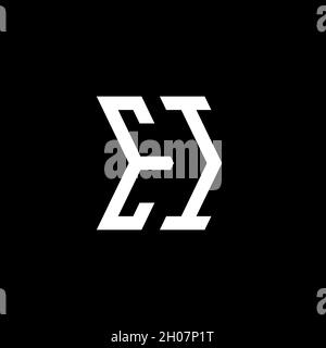 EI Monogram geometric shape style template. Monogram initial design vector on isolated background Stock Vector