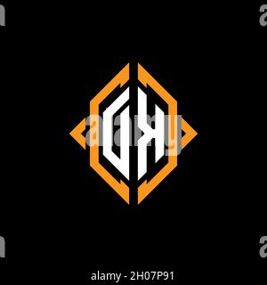 DN Monogram geometric shape style template. Monogram initial design vector on isolated background Stock Vector
