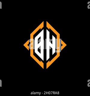 BI Monogram geometric shape style template. Monogram initial design vector on isolated background Stock Vector