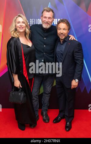 Hannah Walters, Jason Flemyng (centre) and Stephen Graham arriving for the UK premiere of 'Boiling Point', at the Odeon Luxe West End cinema in London during the BFI London Film Festival. Picture date: Monday October 11, 2021. Stock Photo