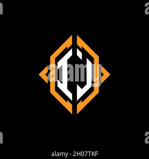 IL Monogram geometric shape style template. Monogram initial design vector on isolated background Stock Vector