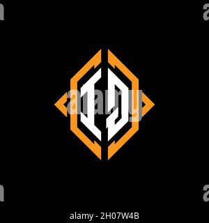 IQ Monogram geometric shape style template. Monogram initial design vector on isolated background Stock Vector