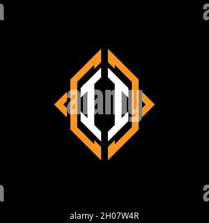 II Monogram geometric shape style template. Monogram initial design vector on isolated background Stock Vector