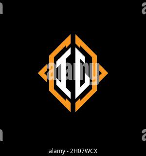 IJ Monogram geometric shape style template. Monogram initial design vector on isolated background Stock Vector