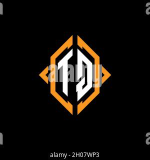 TQ Monogram geometric shape style template. Monogram initial design vector on isolated background Stock Vector