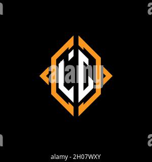 LJ Monogram geometric shape style template. Monogram initial design vector on isolated background Stock Vector