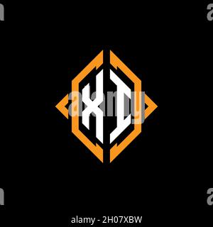 XI Monogram geometric shape style template. Monogram initial design vector on isolated background Stock Vector