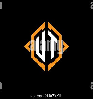 UT Monogram geometric shape style template. Monogram initial design vector on isolated background Stock Vector