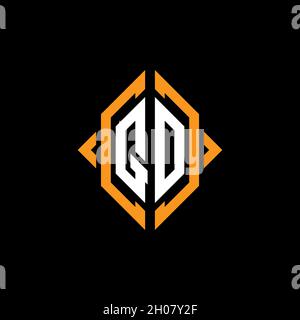 QO Monogram geometric shape style template. Monogram initial design vector on isolated background Stock Vector