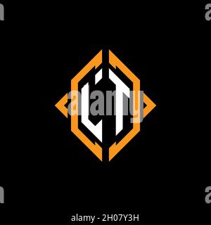LT Monogram geometric shape style template. Monogram initial design vector on isolated background Stock Vector