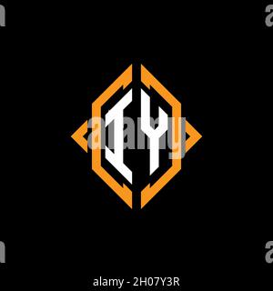 IY Monogram geometric shape style template. Monogram initial design vector on isolated background Stock Vector