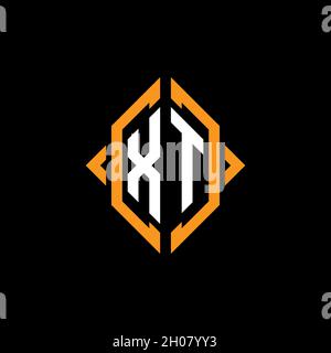 XT Monogram geometric shape style template. Monogram initial design vector on isolated background Stock Vector