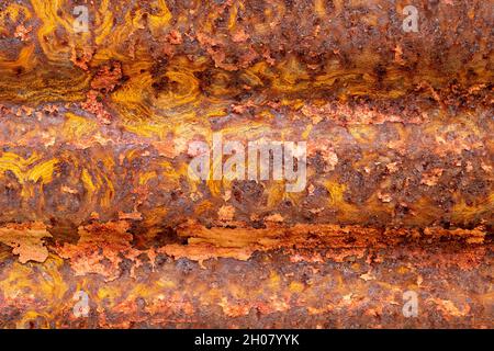 Heavily rusted iron texture with swirl pattern Stock Photo