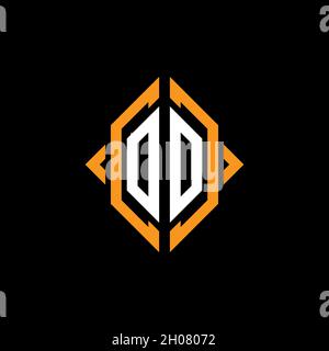 OO Monogram geometric shape style template. Monogram initial design vector on isolated background Stock Vector