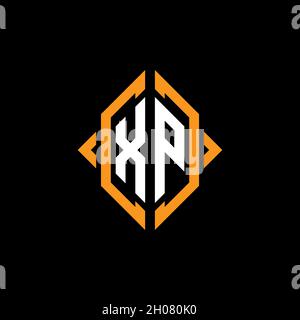 XP Monogram geometric shape style template. Monogram initial design vector on isolated background Stock Vector