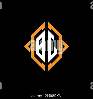 BJ Monogram geometric shape style template. Monogram initial design vector on isolated background Stock Vector