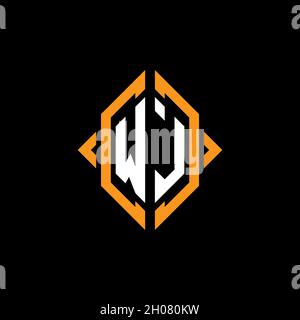 WL Monogram geometric shape style template. Monogram initial design vector on isolated background Stock Vector