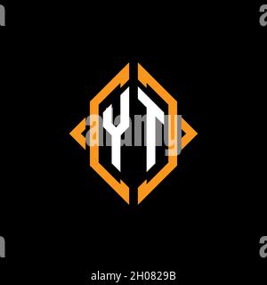 YT Monogram geometric shape style template. Monogram initial design vector on isolated background Stock Vector