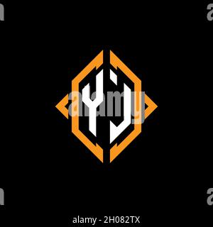 YL Monogram geometric shape style template. Monogram initial design vector on isolated background Stock Vector