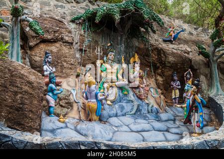 Hindu images at Kandasamy Koneswaram temple in Trincomalee, Sri Lanka Stock Photo