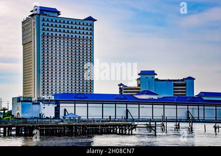 The IP Casino is pictured, Oct. 9, 2021, in Biloxi, Mississippi. IP Casino, located in Back Bay Biloxi, opened in 1997 as Imperial Palace. Stock Photo