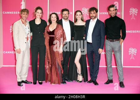 Jannik Schumann, Dominique Davenport, Julia Stemberger, Sven Bohse, Pauline Renevier, Giovanni Funiati and Jannik Schumann attend during the 4th edition of the Cannes International Series Festival (Canneseries) in Cannes, on October 11, 2021, France. Photo by David Niviere/ABACAPRESS.COM Stock Photo