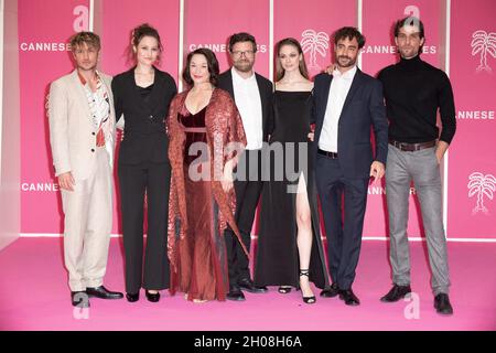 Jannik Schumann, Dominique Davenport, Julia Stemberger, Sven Bohse, Pauline Renevier, Giovanni Funiati and Jannik Schumann attend during the 4th edition of the Cannes International Series Festival (Canneseries) in Cannes, on October 11, 2021, France. Photo by David Niviere/ABACAPRESS.COM Stock Photo