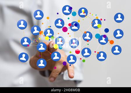 Human hand showing unity group and teamwork concept Stock Photo